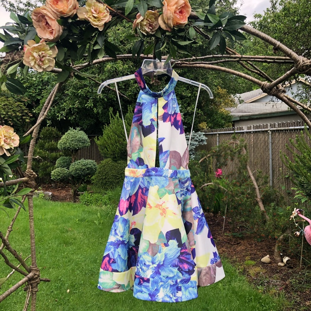 LUXXEL | Floral Formal Short Dress